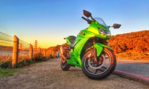 Ninja 250 at Baker Beach